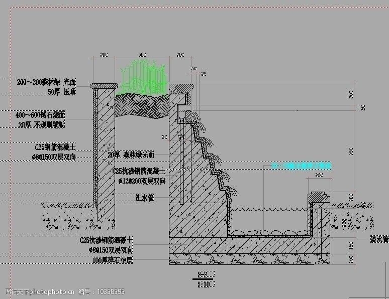 花坛施工图图片素材